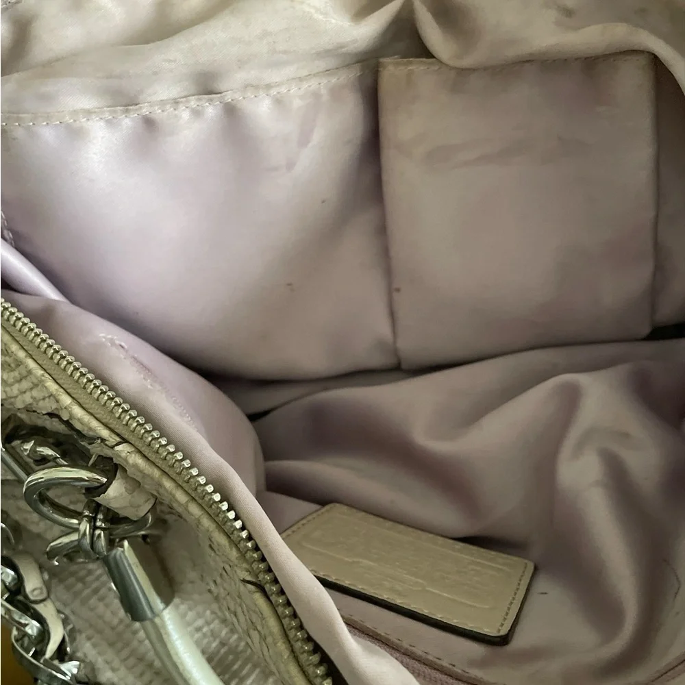 Coach Madison Sophia Textured Python Leather Satchel